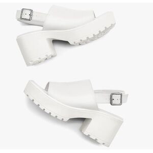 Chic White Platform Mules